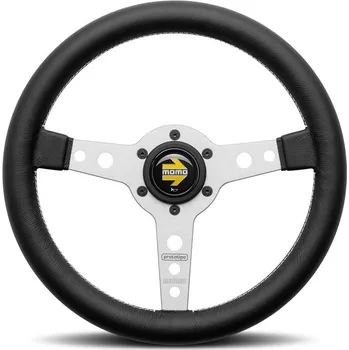 3 ramenný volant MOMO PROTOTIPO stříbrný 320 mm, kůže