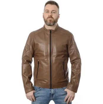Pánská casual bunda Bugatti Kožená bunda Hnědá 48