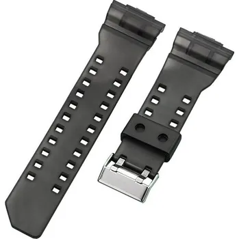 Řemínek na hodinky Plastový řemínek Ricardo 16m pro Casio G-Shock GA-100, GA-110, GD-120, GLS-100), černý, průhledný