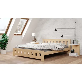 Postel Postel Mirek 140x200 cm masiv smrk 3,5 cm + rošt ZDARMA