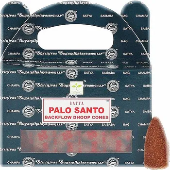 Vonná tyčinka Vonné kužely pro tekoucí dým Satya Palo Santo Backflow Cones 24 ks