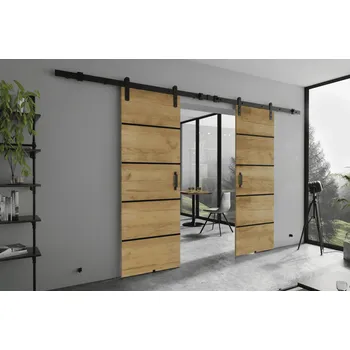 Interiérové dveře KIER Posuvné dveře LORNI PLUS DUO | 152 cm Barva: Dub craft zlatý