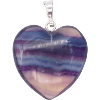 Přívěsek Milujeme Kameny Fluorit - přívěsek srdce cca 1.5 cm 26482