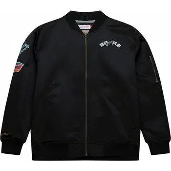 Mitchell & Ness Lightweight Satin Bomber San Antonio Spurs jacket M SJKT6599-SASYYPPPBLCK pánské XL