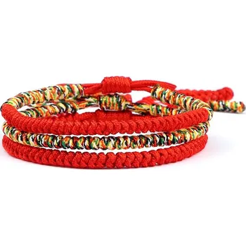 Náramek Tibetské náramky pro štěstí - set červený - MN1942