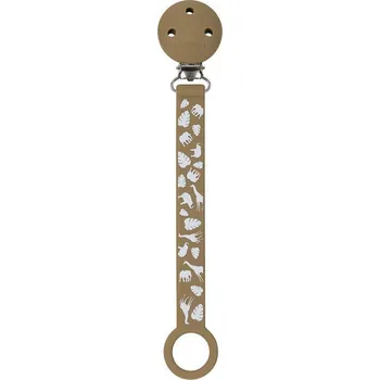 klip na dudlíky Nattou Klip na dudlík silikon s potiskem Mocha