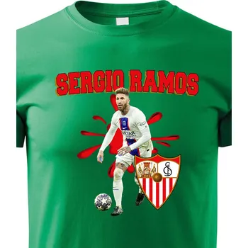 Chlapecké tričko Dětské tričko Sergio Ramos, Barva Zelená, Velikost 110 cm/4 roky, Canvas Dětské tričko Bezvatriko.cz 2380