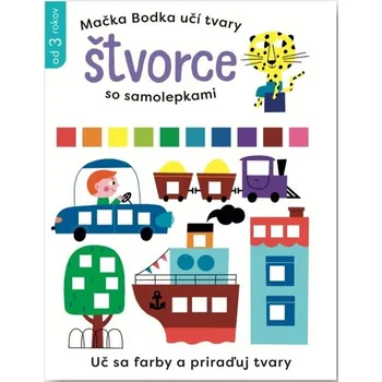 Mačka Bodka učí tvary Štvorce so samolepkami