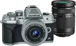 Digitální fotoaparát Olympus E-M10 Mark IV 1442 EZ + 40-150mm II R Pancake double zoom kit silver/silver/silver