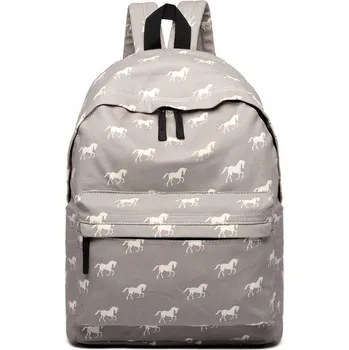 Školní batoh Šedý vzorovaný batoh do školy „Horses“