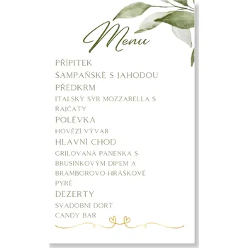 Party nádobí Personal Menu - Green & Gold Zvolte množství: od 11 ks do 30 ks