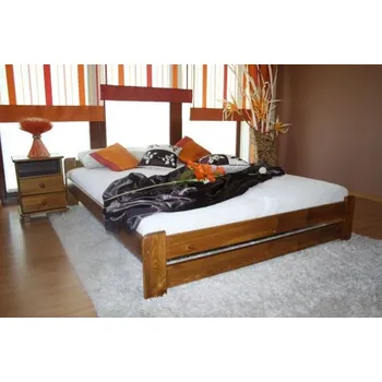 Postel Zvýšená postel z masivu Halle 140x200 cm dub + rošt ZDARMA