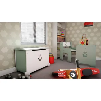 úložný prostor na hračky Dětská truhla na hračky medvídek máta