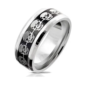 Prsten OPR1686-68 Pánský ocelový prsten s lebkami