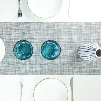 prostírání Prostírání pletené / PVC 1 kus - běhoun - světle šedá