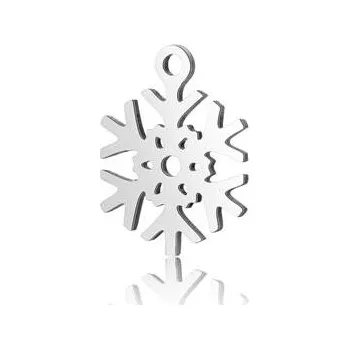 Přívěsek OK1401-ST Ocelový přívěšek - sněhová vločka - čtyřlístky