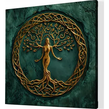 Obraz Obraz na plátně - Strom života Zlatá žena Ygg FeelHappy.cz Velikost obrazu (šířka x výška): 60 x 60 cm