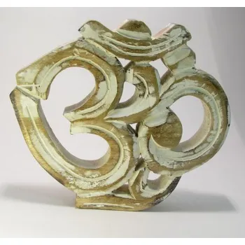 ÓM dekorace na stěnu AUM světlý z mangového dřeva