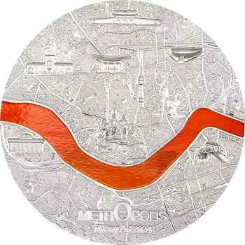 Exkluzivní stříbrná mince Tiffany Art Metropolis - Seoul (Soul) 3 Oz 2024 Ultra High Relief PROOF - (4.)