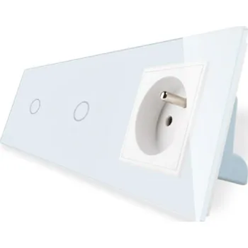 vypínač WELAIK dotykový vypínač 2 x ř.1+zásuvka A8FW- bílá set.