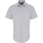 Premier Workwear Pánská bavlněná košile s krátkým rukávem PR246 Silver -ca. Pantone 428 XXL