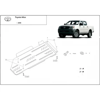 Kryt motoru Kryt diferenciálu a převodovky TOYOTA HILUX VI Pickup (_N1_) - Plech - 8595698039736