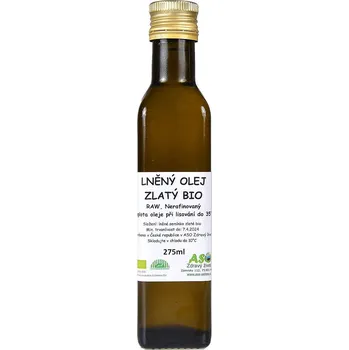 Rostlinný olej ASO - Zdravý život Lněný olej zlatý bio 275 ml