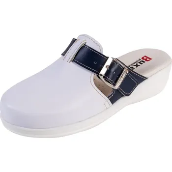 Pracovní oblečení Buxa Dámská zdravotní obuv MED20 bílá s tmavě modrým páskem přes nárt Velikost: 41