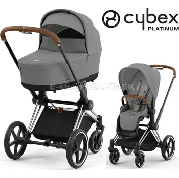 Kočárek Cybex Priam Chrome Brown 2v1 včetně korby 2025 Barva: Mirage Grey