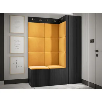 Předsíňová stěna Předsíňová sestava Towiro Slim IX, Barva: černá, Barva látek:: Manila 32 MIRJAN 5903211221224