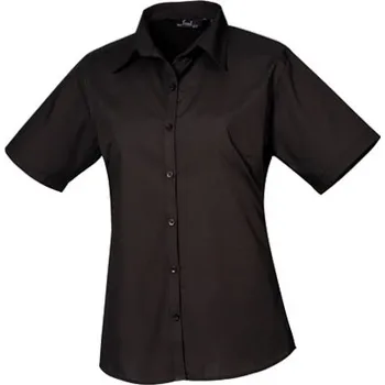 Dámská košile Premier Workwear Dámská košile s krátkým rukávem PR302 Black 36 (XS/8)