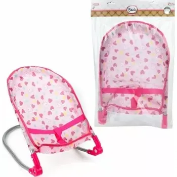 Doplněk pro panenku Sedátko/lehátko pro panenky 26x40cm kov/látka v sáčku