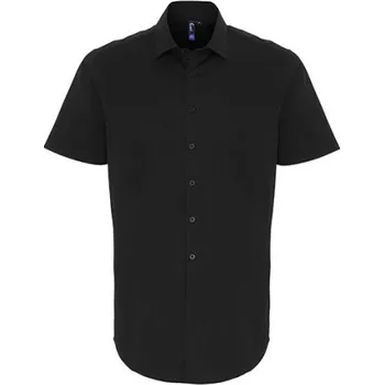 Premier Workwear Pánská bavlněná košile s krátkým rukávem PR246 Black S