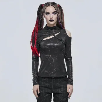 Dámské tričko tričko dámské s dlouhým rukávem DEVIL FASHION - TT18702 - M