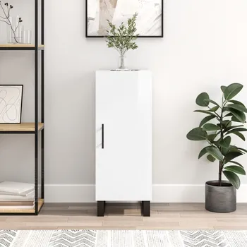 přebalovací pult a komoda Petrashop Příborník bílý s vysokým leskem 34,5x34x90 cm kompozitní dřevo Bílá828566