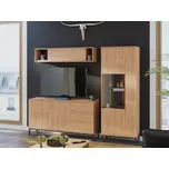 Obývaci stěna Marinez IV, Barva: hikora, Osvětlení: osvětlení LED - bílé MIRJAN 5903211097010