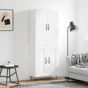 přebalovací pult a komoda Petrashop Skříň highboard bílá 69,5 x 34 x 180 cm kompozitní dřevo Bílá3198073