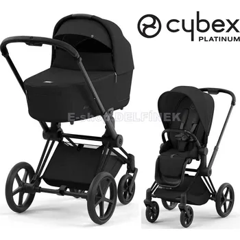 Dětské zboží Cybex Priam Matt Black 2v1 včetně korby 2025 Barva: Sepia Black