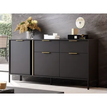 Komoda Komoda se zásuvkami Botkov 153 3D2S, Barva: antracit / antracit + zlatá MIRJAN 5903211252211