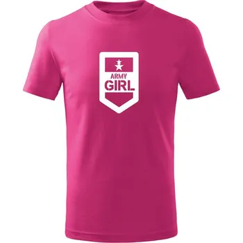 DRAGOWA Dětské krátké tričko Army girl, růžová