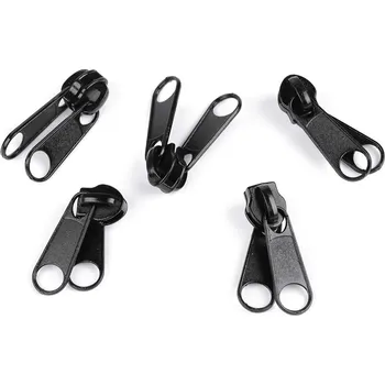 Zip Jezdec ke spirálovým zipům oboustranný No 7, barva 3 černá