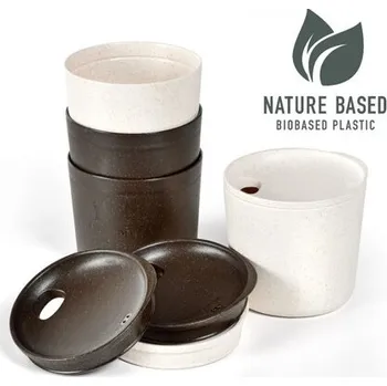 Kempingové nádobí LIGHT MY FIRE pohár MyCup'n Lid short, 4ks hnědo-bílé