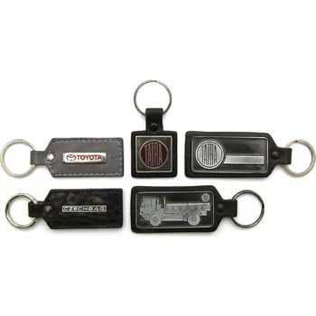 WILD SKIN Kožená klíčenka s kovovým znakem