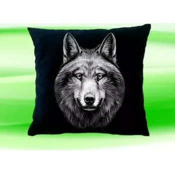 Dekorativní polštářek Polštářek hlava vlka vlk (40x40 cm)