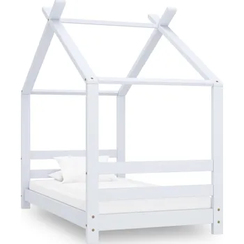 Dětská postýlka Petrashop Rám dětské postele bílý masivní borovice 70 x 140 cm Bílá289610