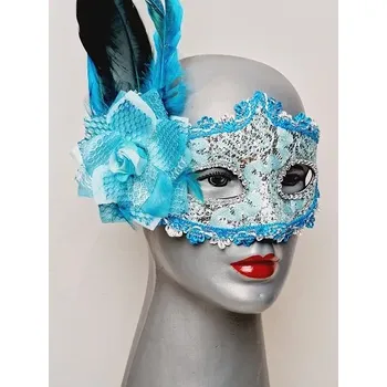 Karnevalová maska Škraboška - karnevalová maska - lesk modrá