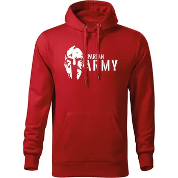 Pánská mikina DRAGOWA pánská mikina s kapucí spartan army, červená 320g / m2