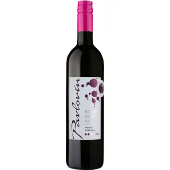 Víno Modrý Portugal 2023, zemské víno, Pavlovín, suché