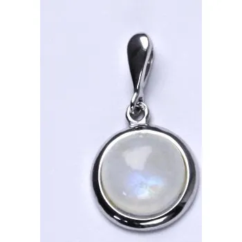 Přívěsek Stříbrný přívěsek, přírodní Měsíční kámen - P 1452/22 (měsíční kámen 10 mm)