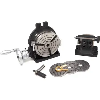 Horizontální a vertikální otočný stůl 150 mm, 3 dělicí kotoučky, koník, sada (TrueTech)